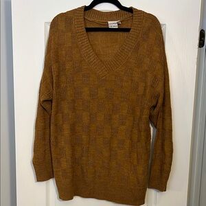 ICHI Brown V-Neck Sweater